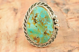 Genuine King's Manassa Turquoise Sterling Silver Ring